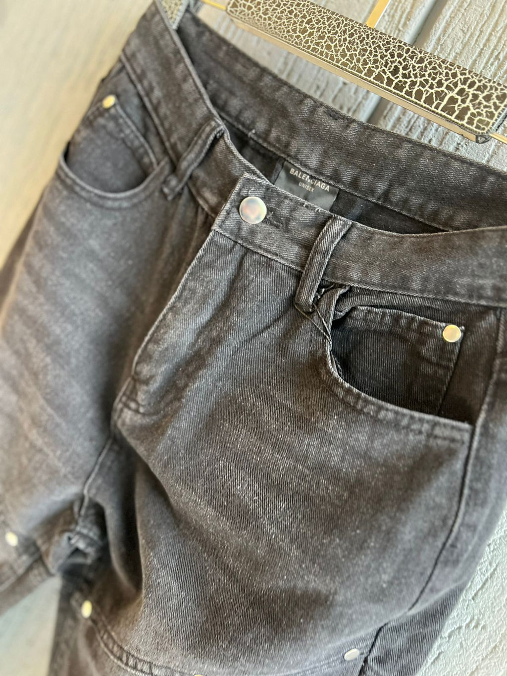Balenciaga - Studded Panel Flared Jeans - Washed Black