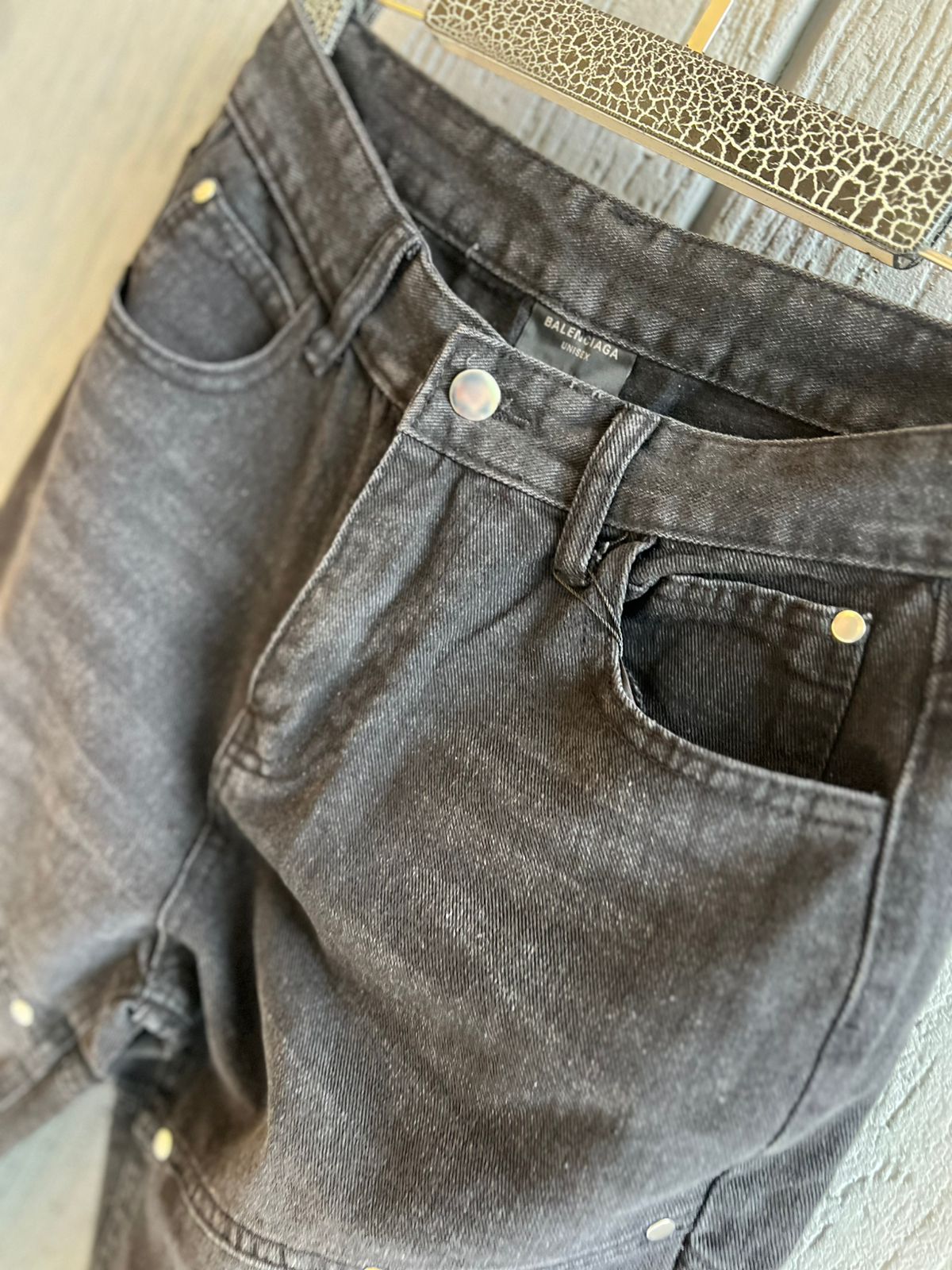 Balenciaga - Studded Panel Flared Jeans - Washed Black