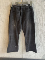 Balenciaga - Studded Panel Flared Jeans - Washed Black