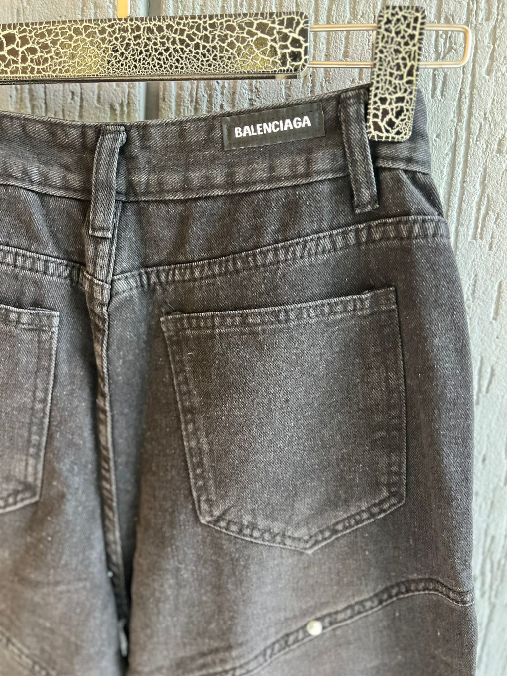 Balenciaga - Studded Panel Flared Jeans - Washed Black