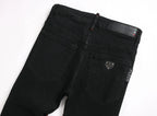 Philipp Plein - "Middle Finger" Skeleton Patch Distressed Jeans - Black