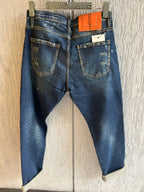 Dsquared2 - Paint-Splatter Distressed Slim Jeans | Dark Wash Denim