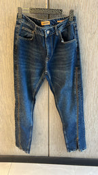 2Y Premium - Side-Zip Detail Slim Jeans | Mid-Blue Stone Wash