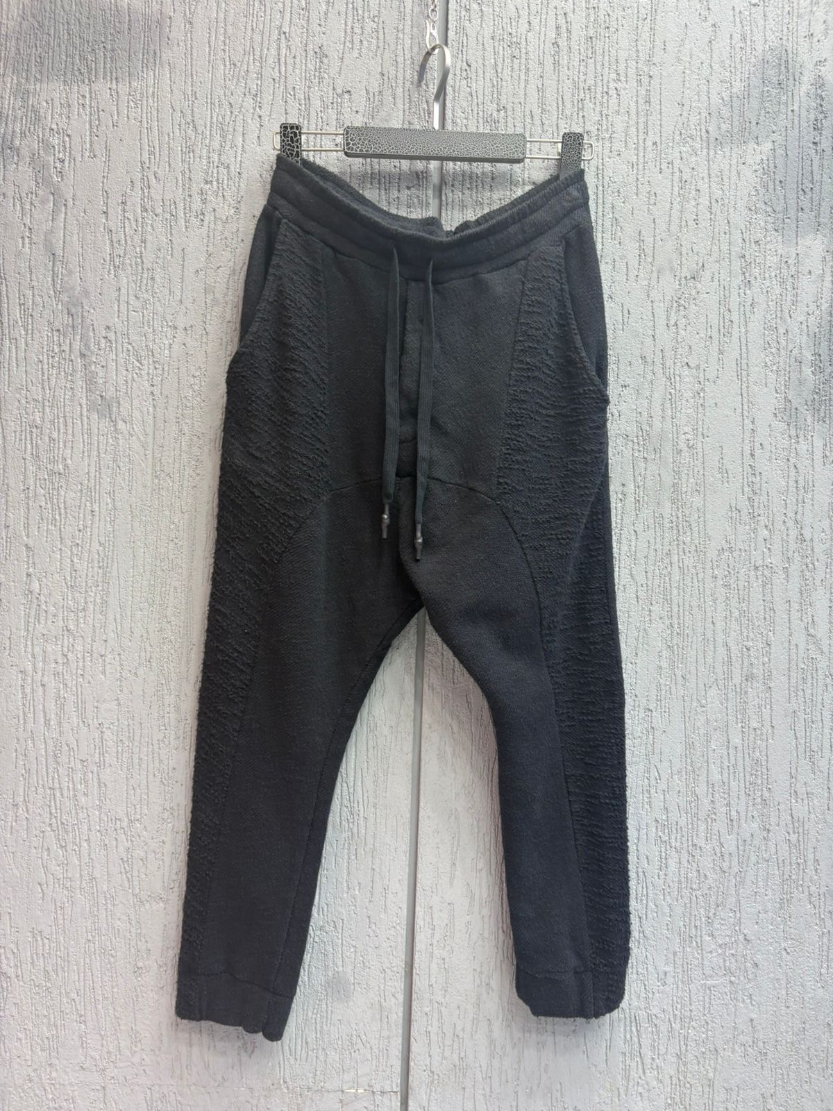 Black Island - Textured Panel Tapered Joggers | Jet Black