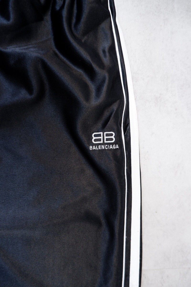 Balenciaga - BB Logo Side-Stripe Track Pants | Satin Black