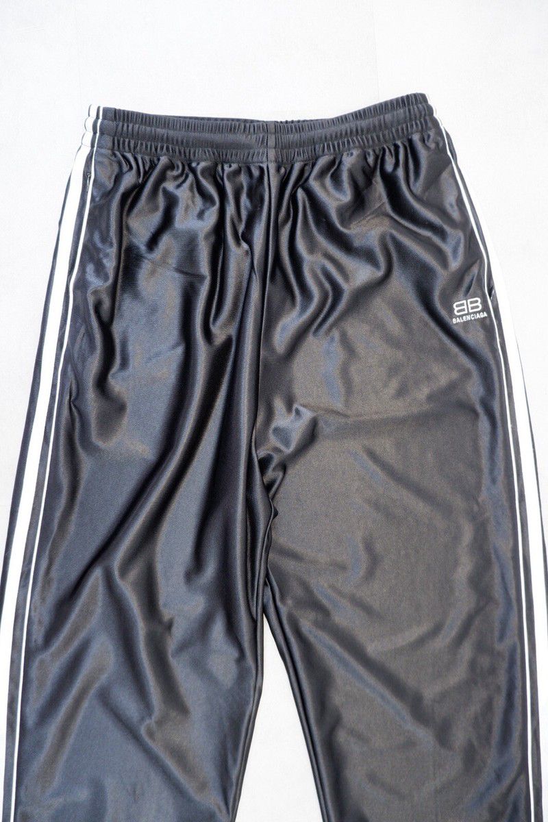 Balenciaga - BB Logo Side-Stripe Track Pants | Satin Black