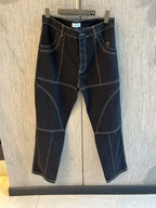 2Y Premium - Contrast Stitch Panelled Jeans | Jet Black