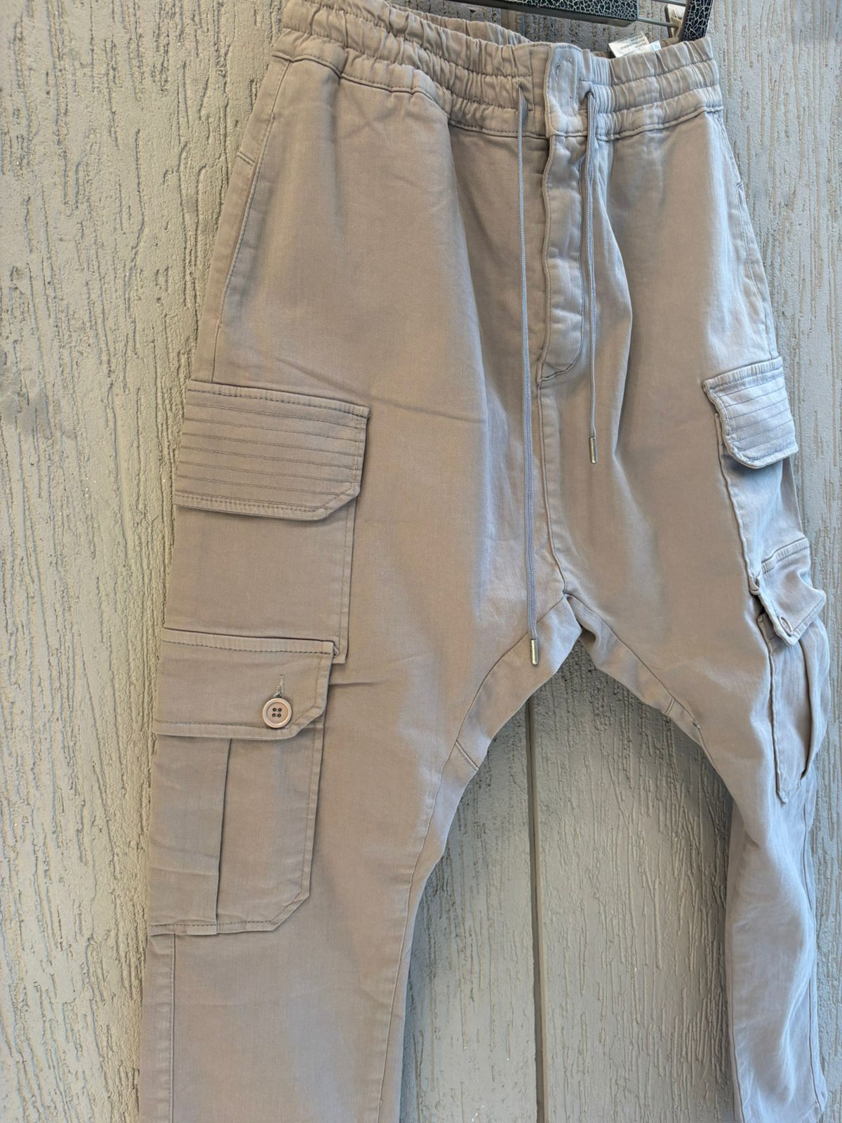 2Y Premium - Drop-Crotch Utility Cargo Pants | Stone Beige