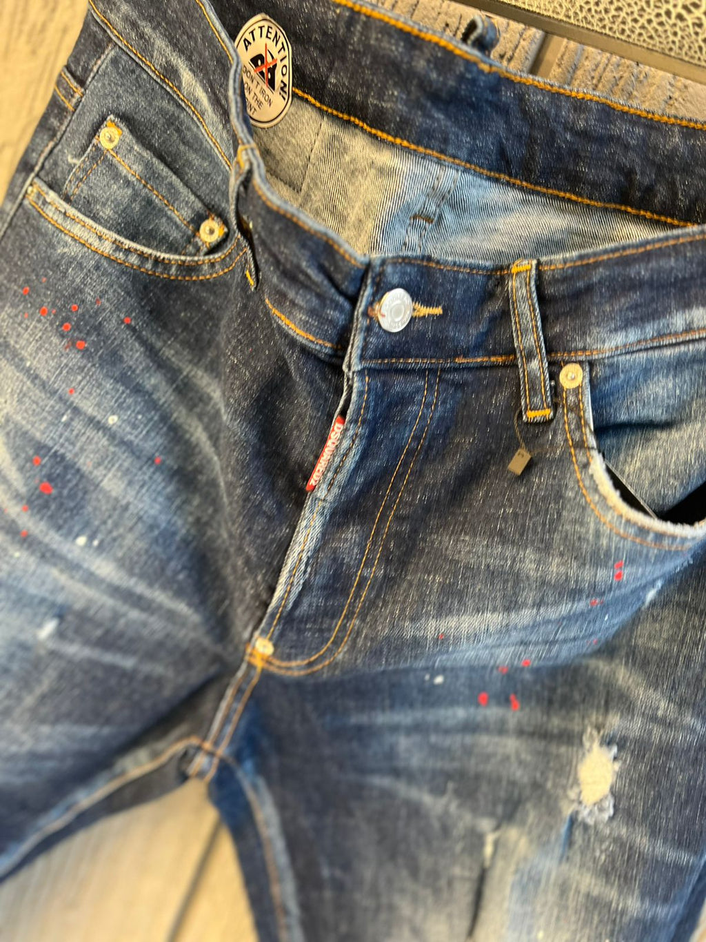 Dsquared2 - Ripped Paint-Splatter Slim Jeans | Vintage Indigo Wash