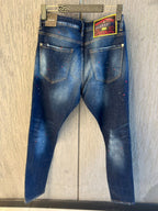 Dsquared2 - Ripped Paint-Splatter Slim Jeans | Vintage Indigo Wash