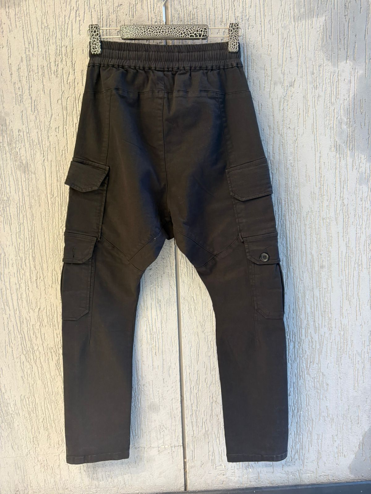 2Y Premium - Drop-Crotch Multi-Pocket Cargo Pants | Jet Black