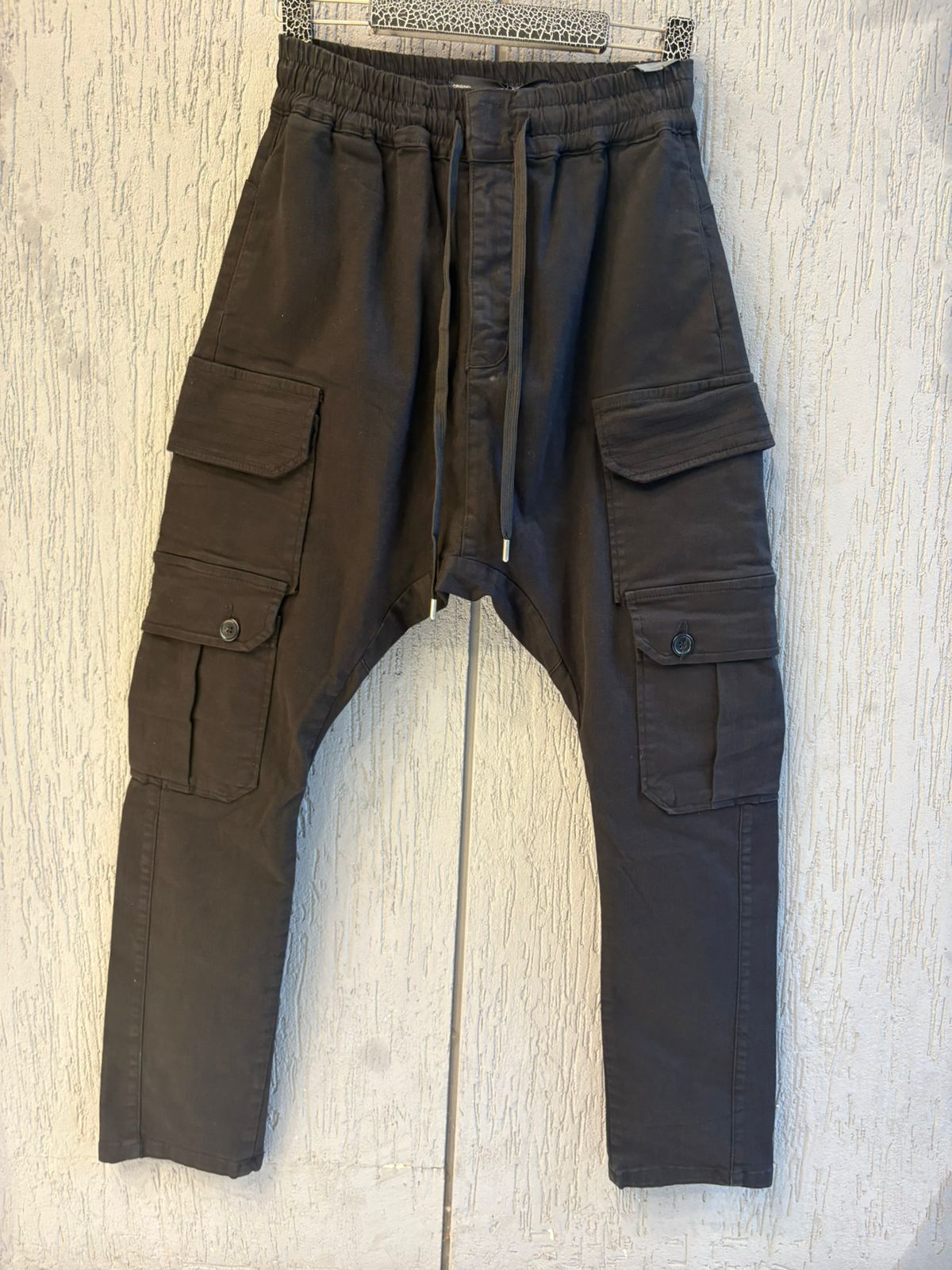 2Y Premium - Drop-Crotch Multi-Pocket Cargo Pants | Jet Black