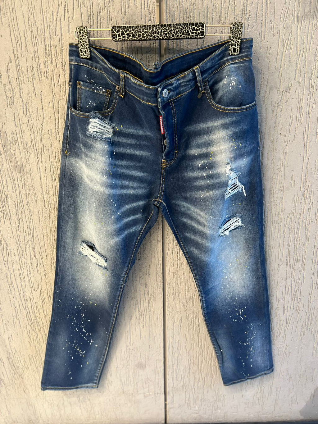 DSQUARED2 - Men’s Slim-Fit Ripped Denim with Paint Splatter Detail