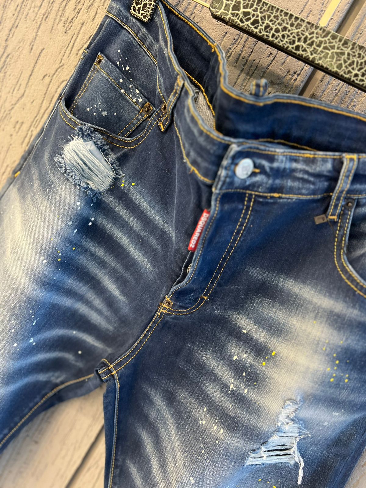DSQUARED2 - Men’s Slim-Fit Ripped Denim with Paint Splatter Detail