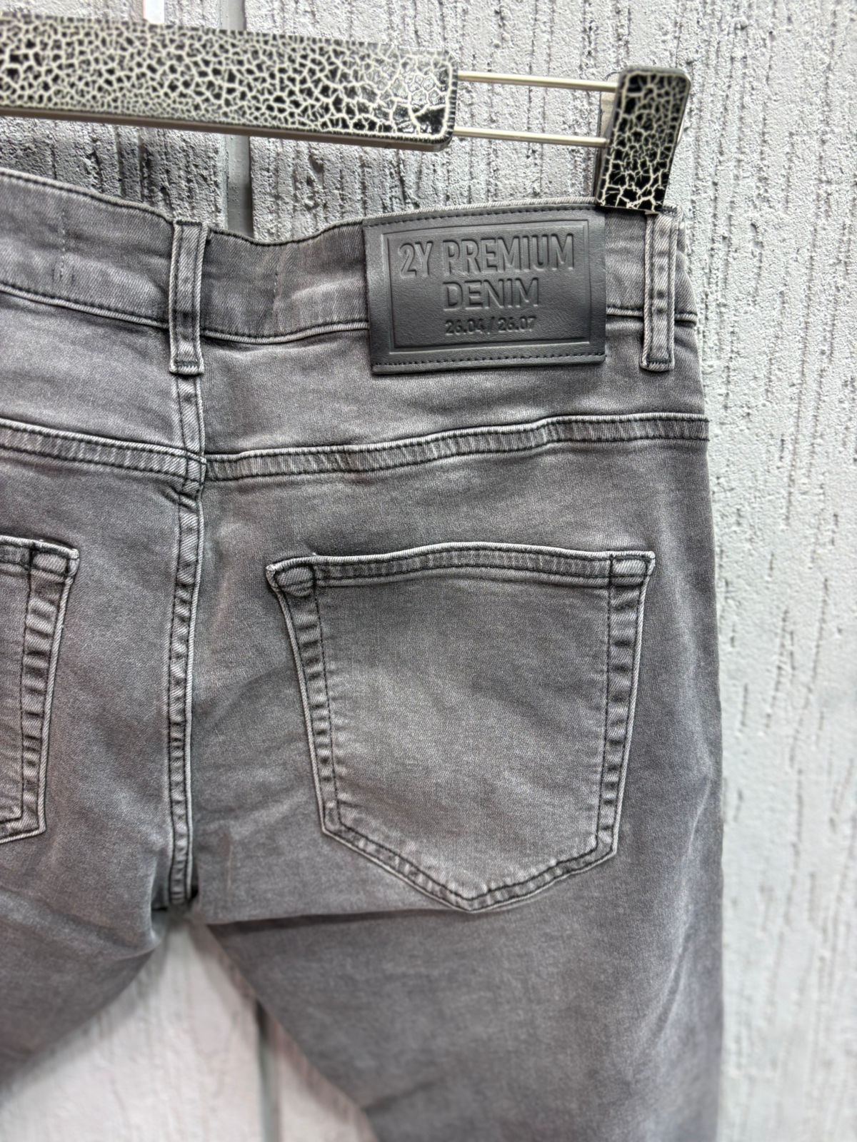 2Y Premium - Distressed Skinny Jeans | Vintage Charcoal Wash