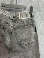 Uneffected - Distressed Charcoal Acid Wash Jeans | Signature Embroidery