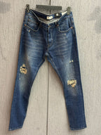 2y Premium - Vintage Medium Blue Ripped Jeans | Slim Tapered Fit