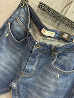2y Premium - Vintage Medium Blue Ripped Jeans | Slim Tapered Fit