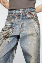 Acne Studios - Loose Fit Distressed Jeans – Vintage Paint & Grunge Wash