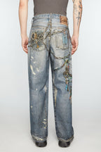 Acne Studios - Loose Fit Distressed Jeans – Vintage Paint & Grunge Wash