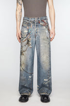 Acne Studios - Loose Fit Distressed Jeans – Vintage Paint & Grunge Wash