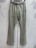 2Y Premium - Riveted Panel Flared Sweatpants – Dusty Olive