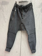Black Island - Acid Wash Drop-Crotch Utility Joggers – Charcoal
