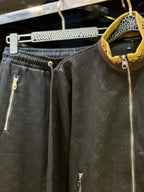 Louis Vuitton - Monogram Embossed Technical Tracksuit Set – Black & Gold