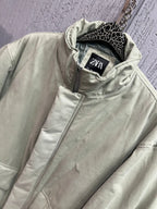 Zara - High-Neck Technical Padded Utility Jacket – Soft Sage