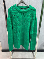 LAGOS - Open-Gauge Emerald Knit Crewneck