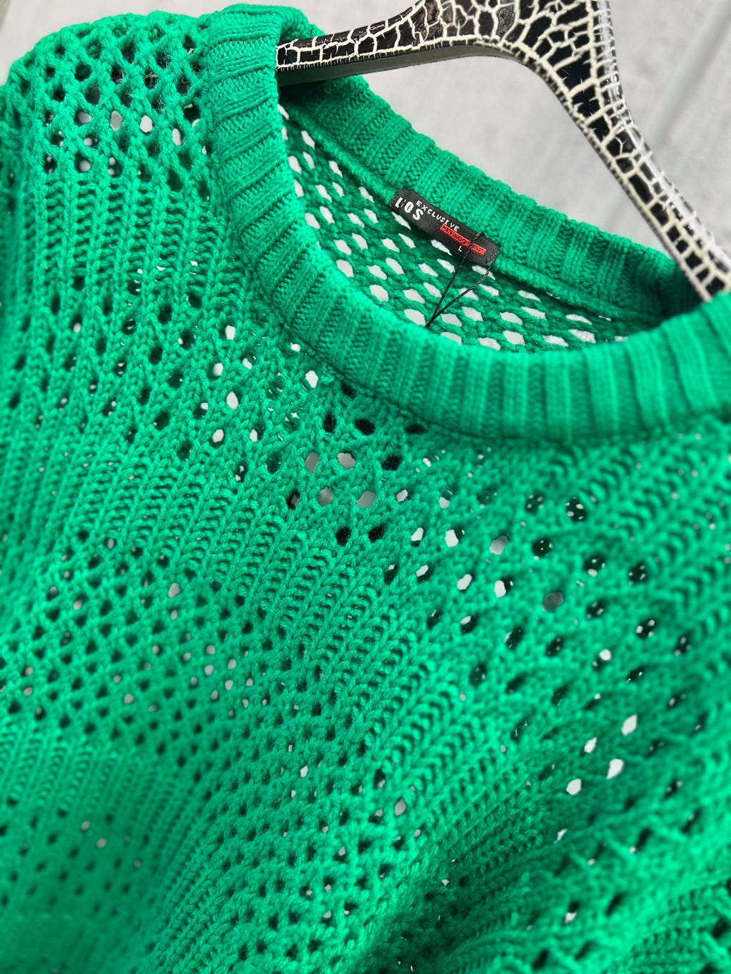 LAGOS - Open-Gauge Emerald Knit Crewneck