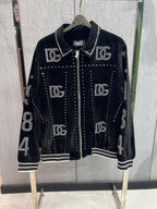 Dolce & Gabbana - "1984" Rhinestone Embellished Velvet Bomber Jacket | Black