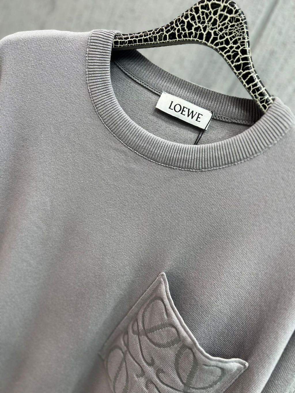 Loewe - Anagram Embroidered Pocket Sweatshirt - Grey