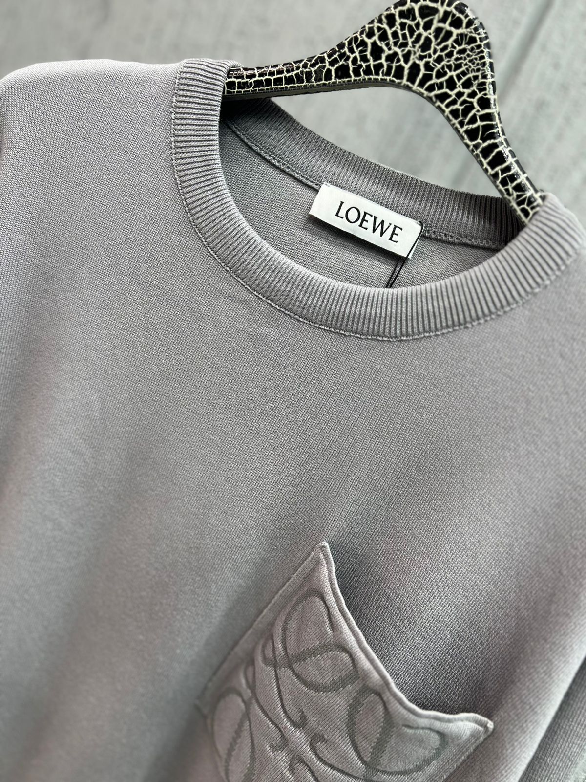 Loewe - Anagram Embroidered Pocket Sweatshirt - Grey