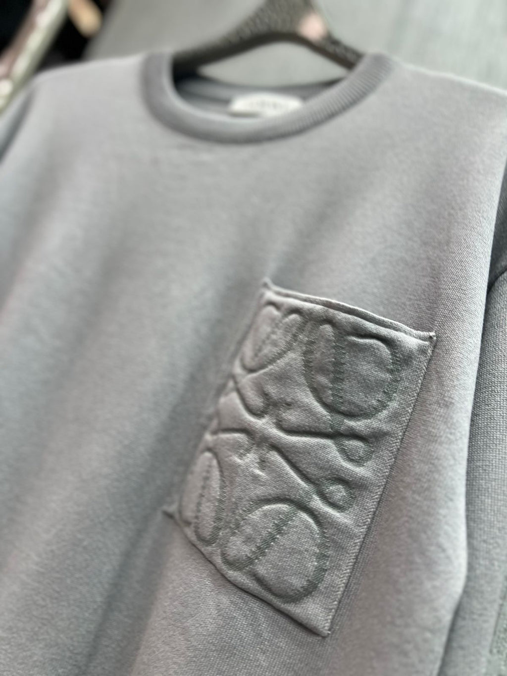 Loewe - Anagram Embroidered Pocket Sweatshirt - Grey