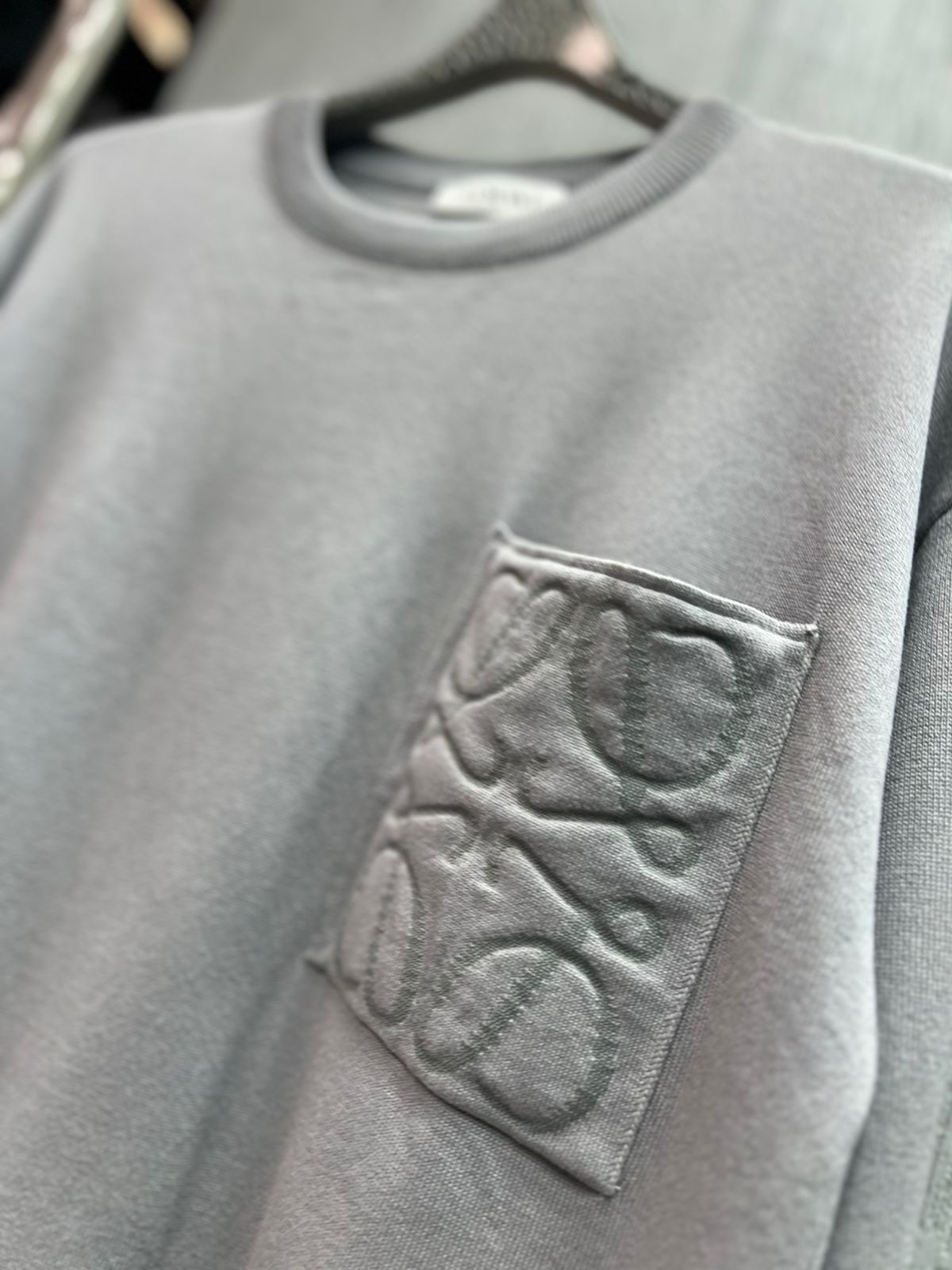 Loewe - Anagram Embroidered Pocket Sweatshirt - Grey