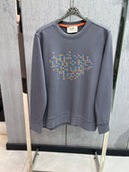 Hermès - Multicolor "Micro-Cheval" Motif Sweatshirt - Slate Grey