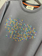 Hermès - Multicolor "Micro-Cheval" Motif Sweatshirt - Slate Grey