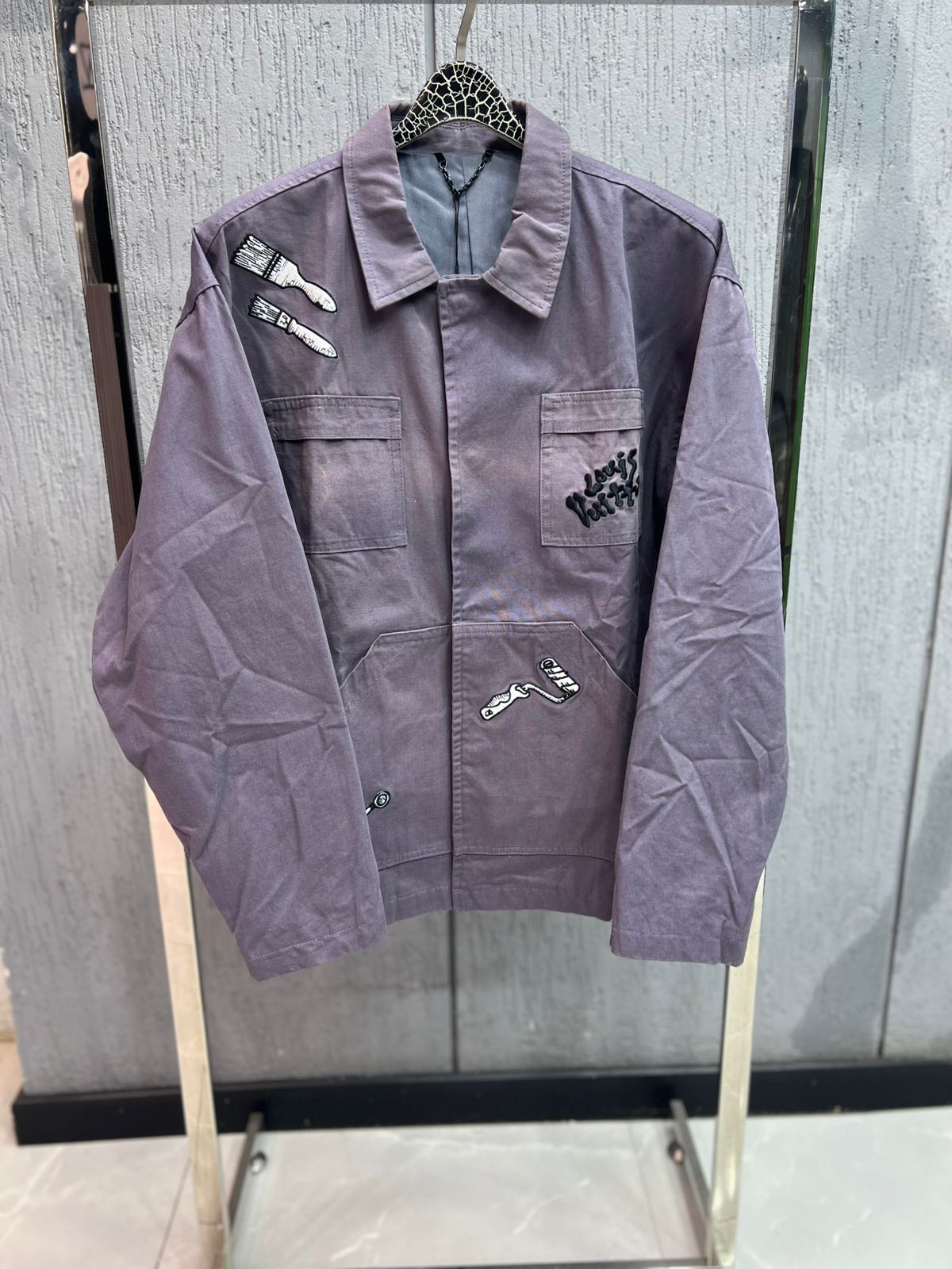 Louis Vuitton - "Artist Tools" Embroidered Canvas Chore Jacket – Dusty Violet