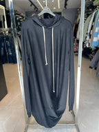 Rick Owens - DRKSHDW Elongated Pullover Hoodie with Signature Milk Drawstrings - Black