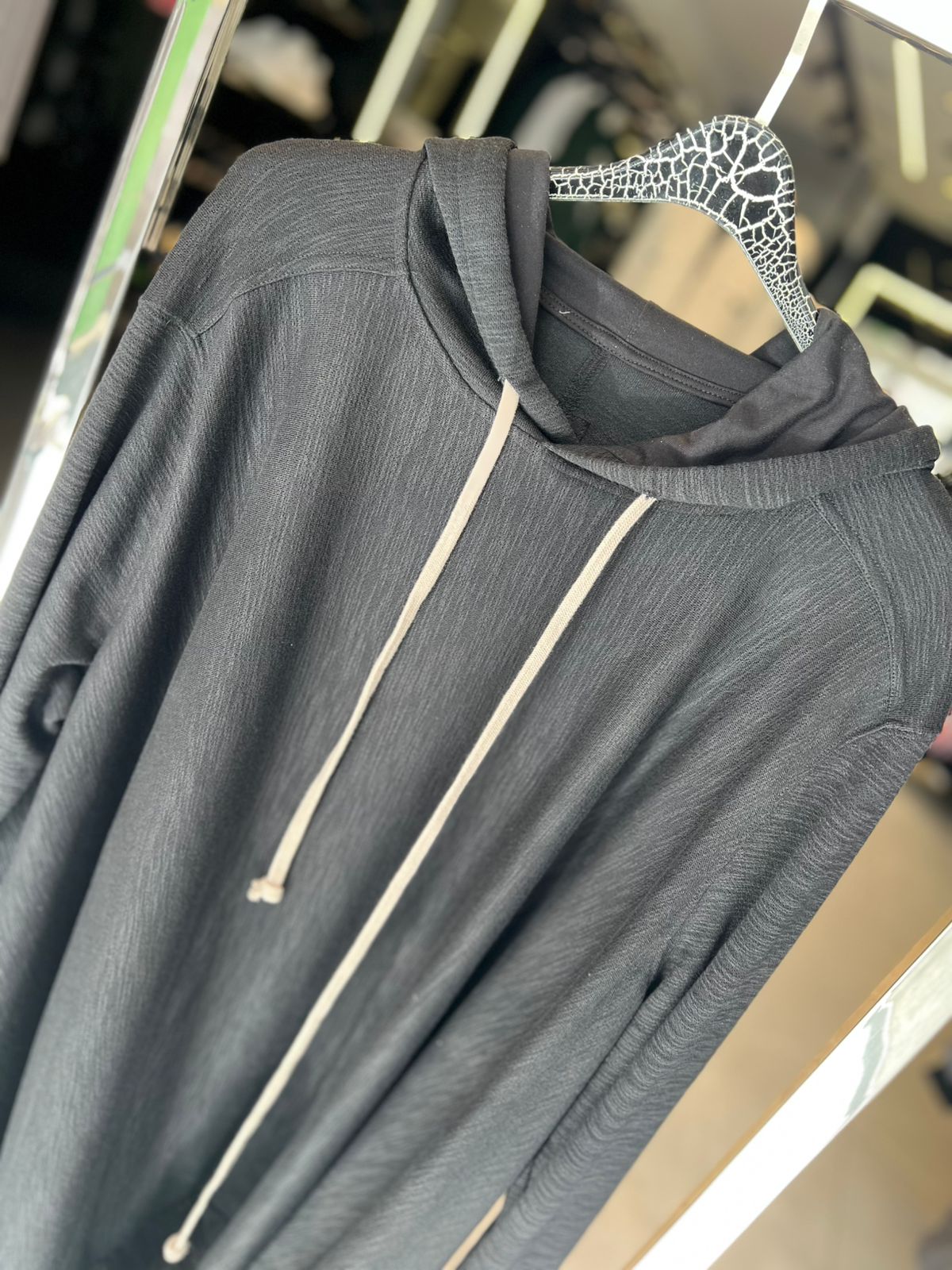 Rick Owens - DRKSHDW Elongated Pullover Hoodie with Signature Milk Drawstrings - Black