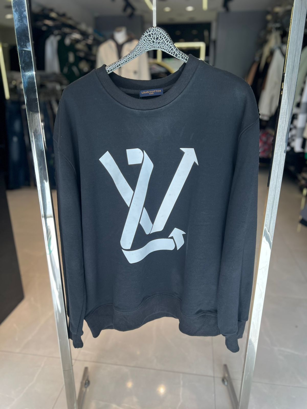 Louis Vuitton LV Arrow Logo Crewneck Sweatshirt - Black