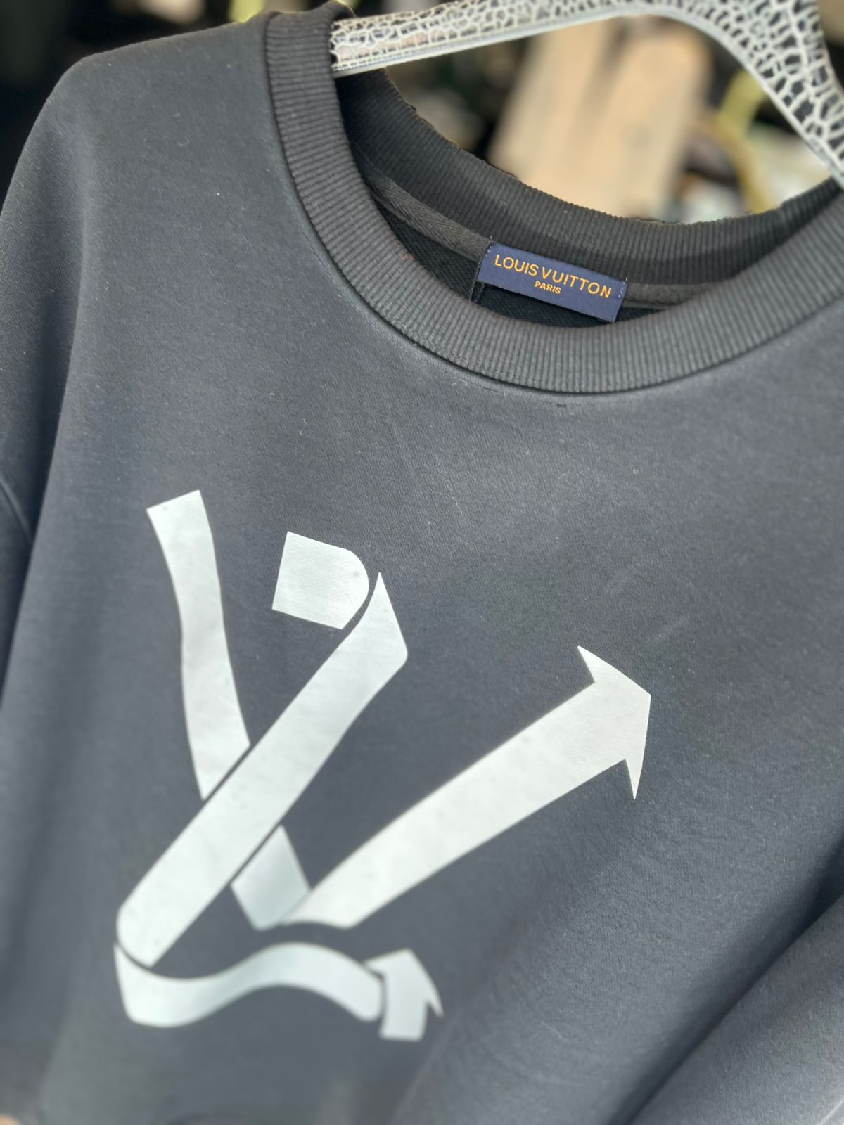 Louis Vuitton LV Arrow Logo Crewneck Sweatshirt - Black