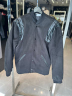 Saint Laurent - Iconic Teddy Jacket - Black Wool with Leather Trim