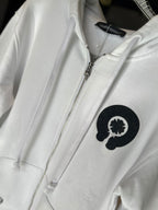 Chrome Hearts - Horseshoe Floral Zip-Up Hoodie - White