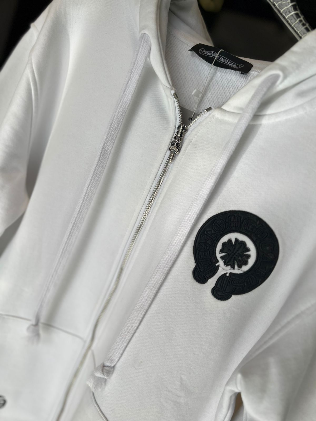 Chrome Hearts - Horseshoe Floral Zip-Up Hoodie - White