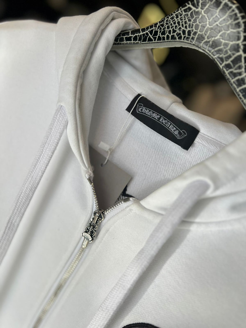 Chrome Hearts - Horseshoe Floral Zip-Up Hoodie - White