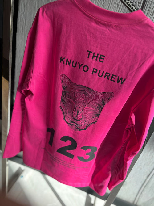 28 Tide Brand - 'Geometric Panther' Long Sleeve Tee - Hot Pink