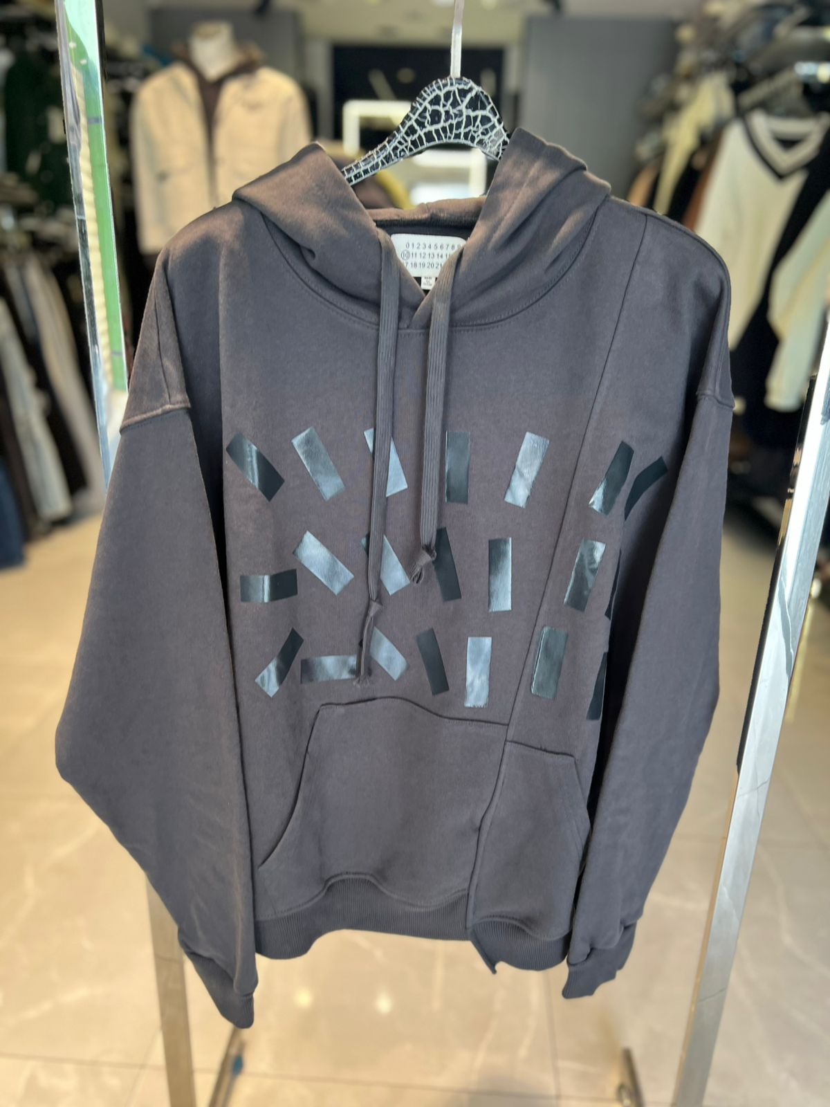 Maison Margiela - Deconstructed 'Tape Print' Hoodie - Anthracite