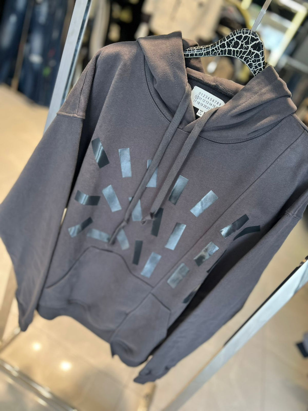 Maison Margiela - Deconstructed 'Tape Print' Hoodie - Anthracite